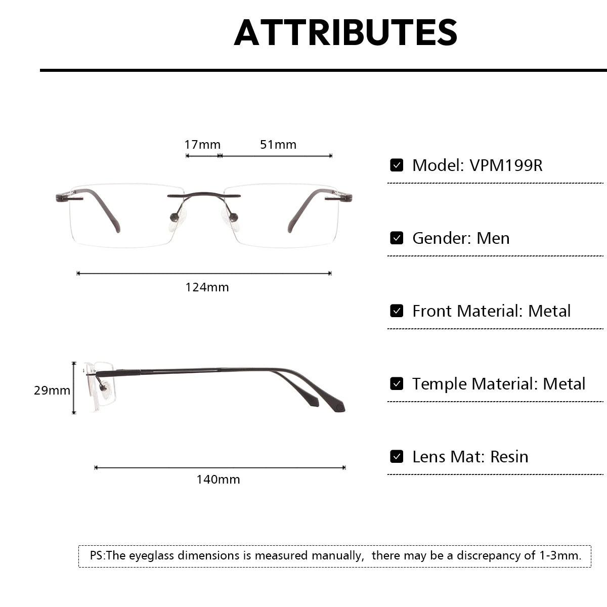 Lunettes Hommes Sans Monture