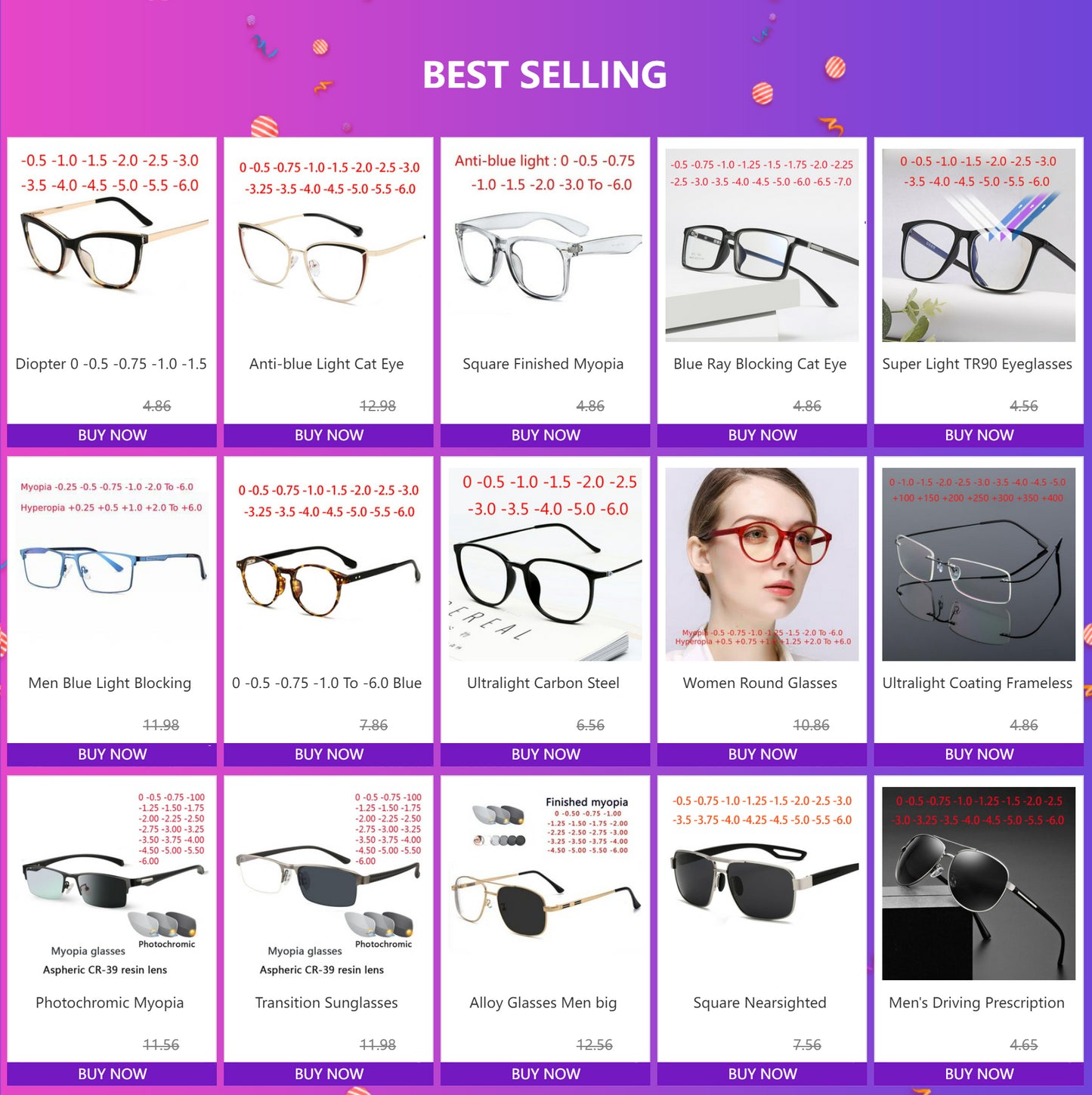 Lunettes Myopie Femme